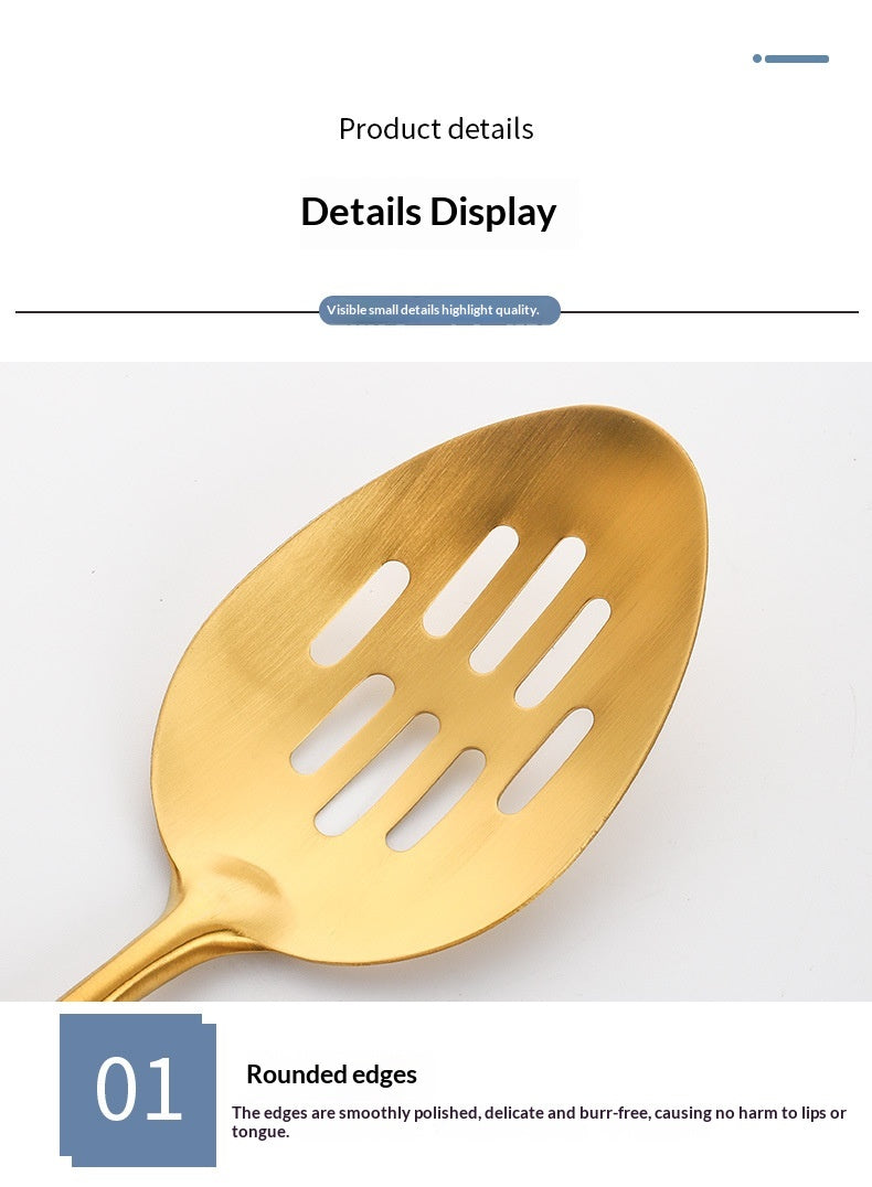 304 Gold-Plated Spatula And Strainer Set, 12-Piece Set