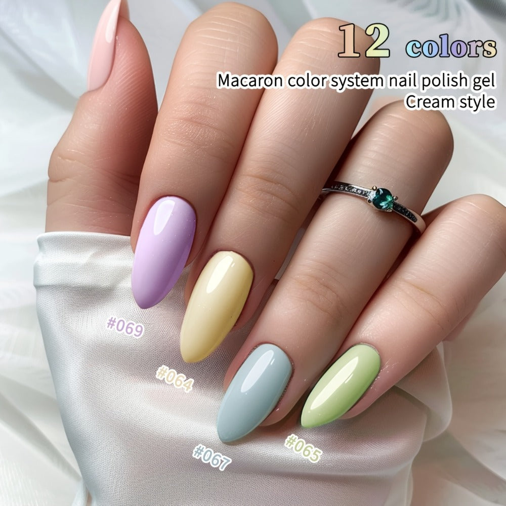 Gel Nail Polish Set with XEIJAYI Label, 12 Candy Macaroon Gel Colors in 0.51oz Square Bottles — image 8