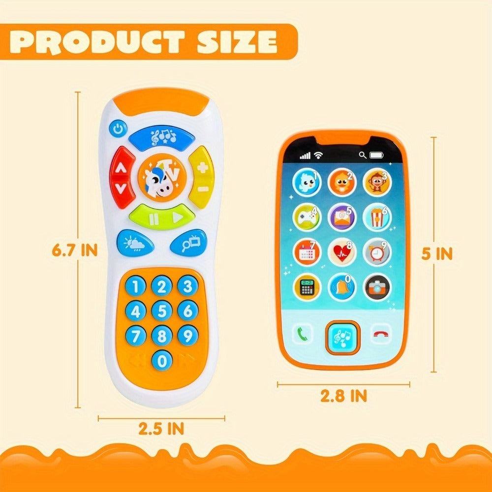 Baby Smartphone & Remote Control Toy Set with Horse, Pretend Play Phone with Music, Sound Effects & Learning Features — image