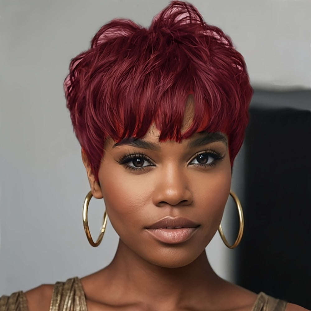 Synthetic Wig 4-Inch Short Body Waves with Full Bangs in Eight Color Options for Costume Looks — image 10
