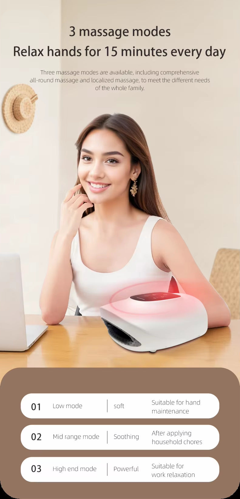 Portable Timing Multifunctional Hand Massager