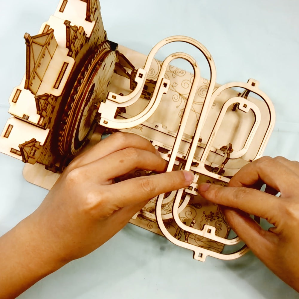 Electric Marble Run Set 3D Handmade Logic Building Construction Puzzle, Educational STEM Toy for Kids Teens Adults — image 12