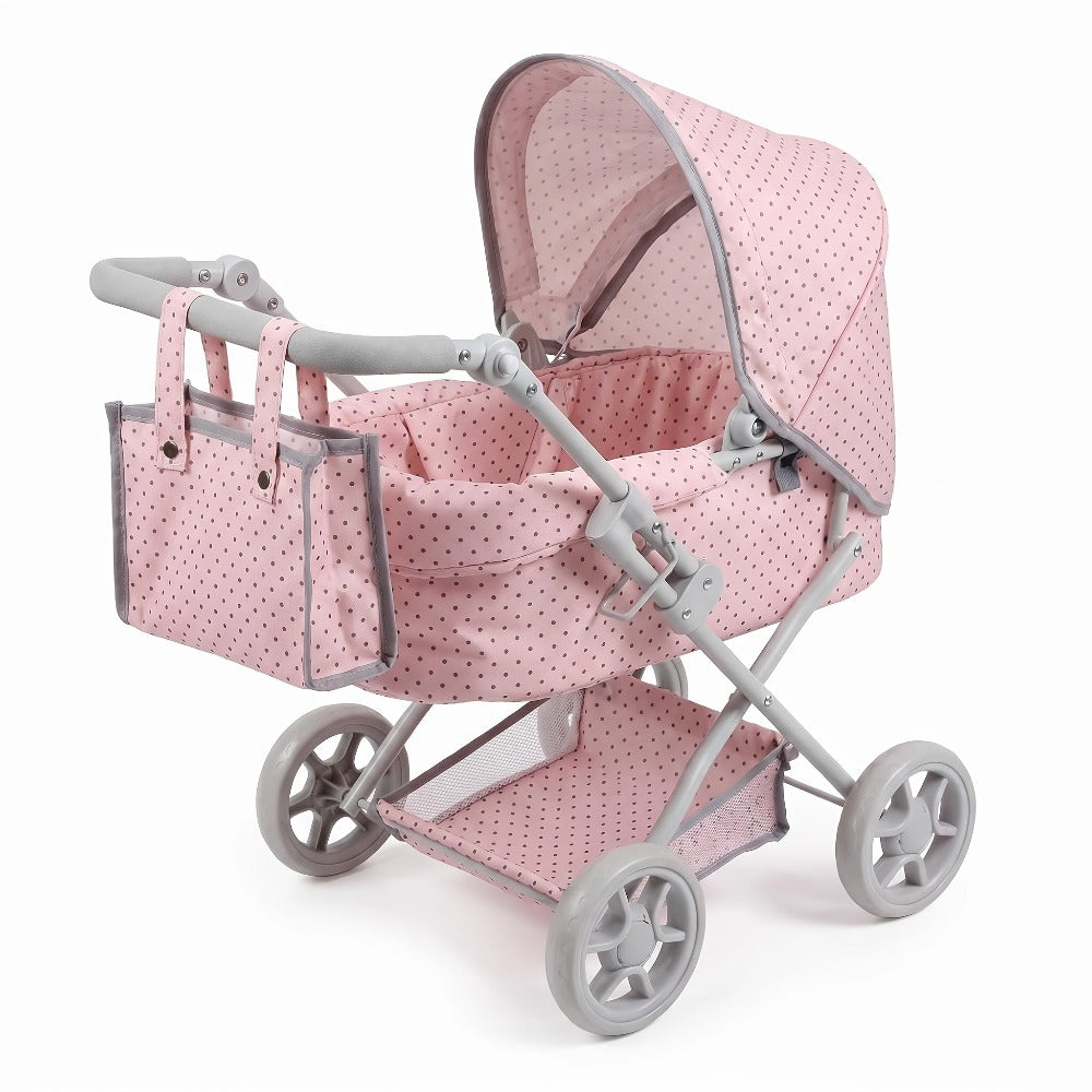 3-in-1 Baby Doll Stroller Set Pink Foldable Pram with Bassinet & Carry Bag with the Listed Color, Size or Set Options for Eve
