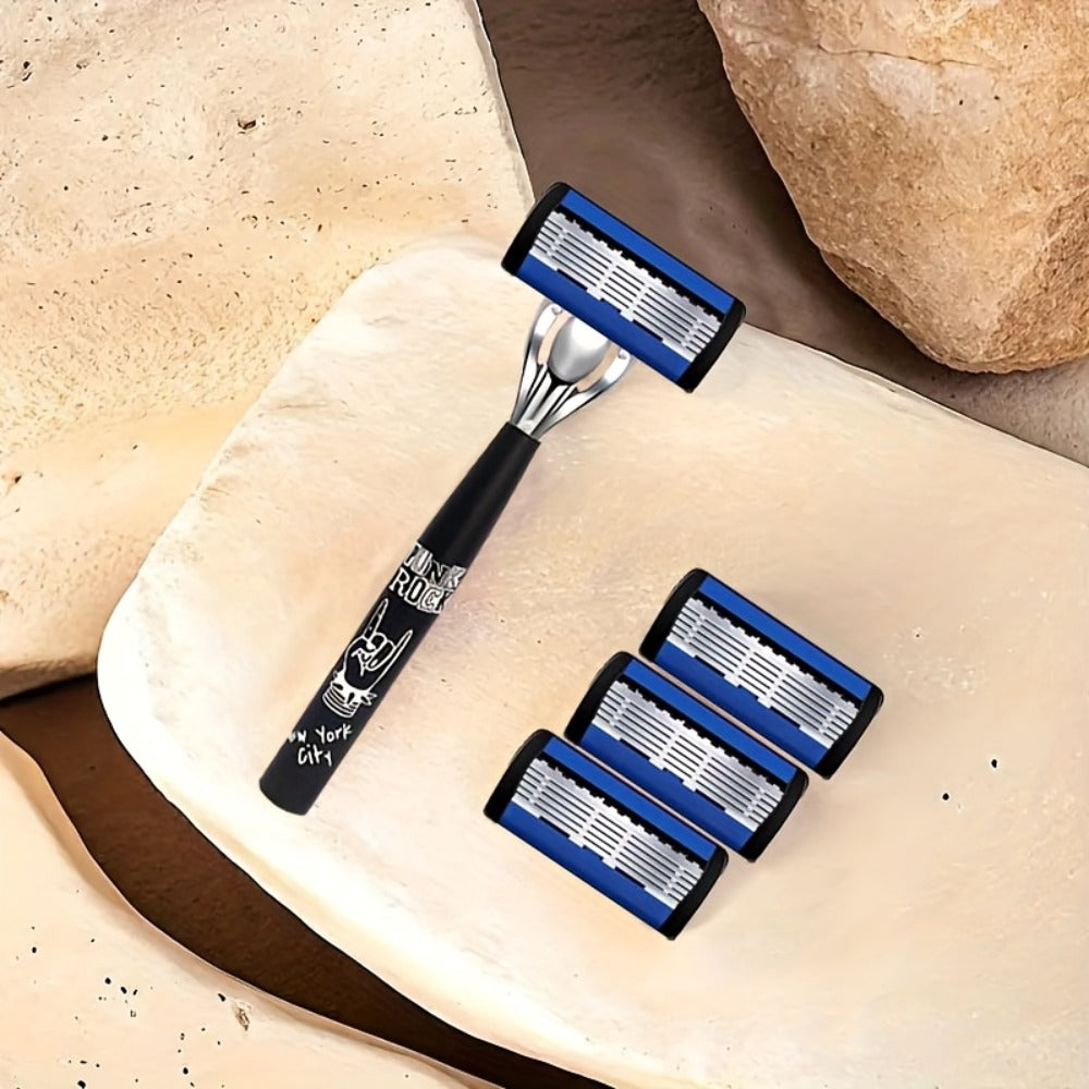 Safety Razor Kit for Men Double Edge 36 Blades & 2 Anti-Slip Handles – Stainless Steel Manual Wet Shaving Set for Smooth Pain