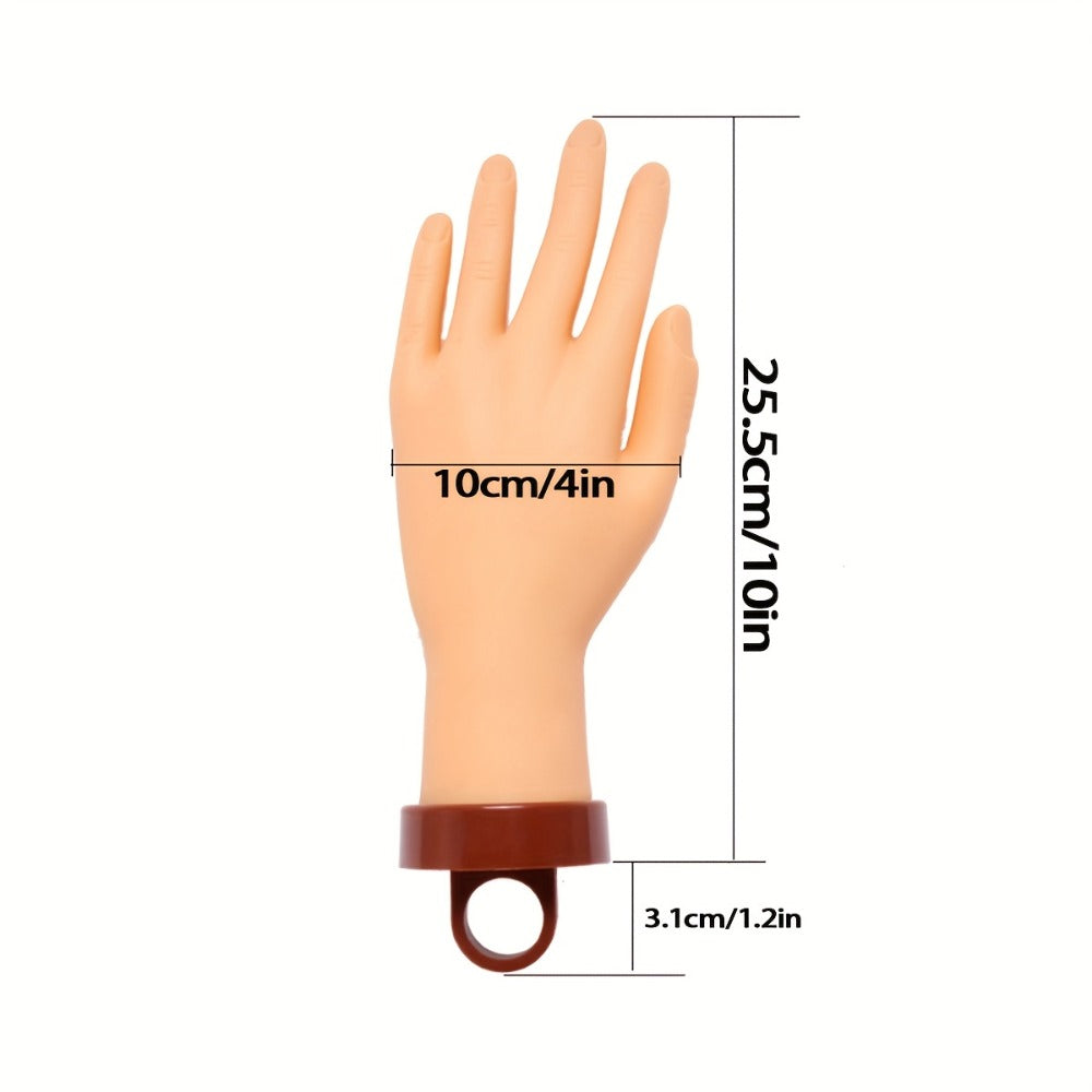 Silicone Nail Practice Hand Model with Desktop Stand – Flexible Realistic Fake Hand for Nail Art Training — image 5