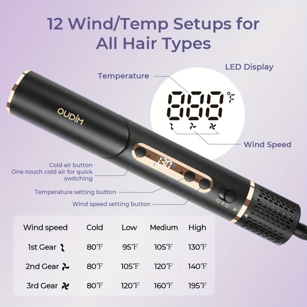 OUDIM 6-in-1 Hot Air Brush Hair Styling Tool with 110, 000 RPM Motor, Foldable Handle and Storage Bag — image 18