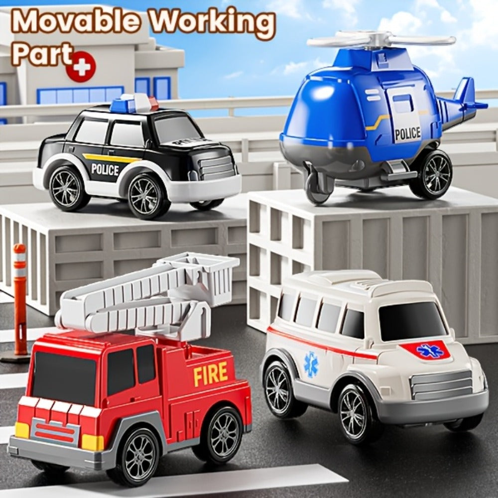 Ambulance Truck Toy Set for Boys, 5-in-1 Friction Power Carrier Truck with Lights & Sounds — image 13
