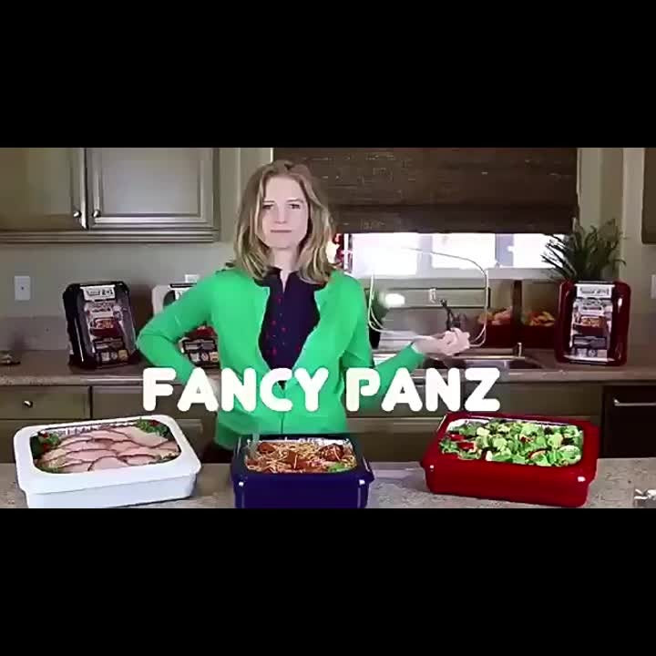 Foil Pan Carrier with Lid 2 in 1 Stackable Food Storage Set BPA Free Dishwasher Safe Portable Casserole Holder for Potluck BB