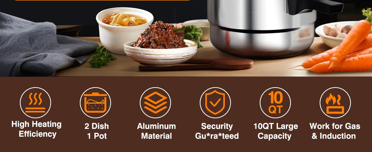 Pressure Cooker Aluminum with Canner Rack, Large 6QT 8QT 10QT Pressure Canner for Home Canning — image 16