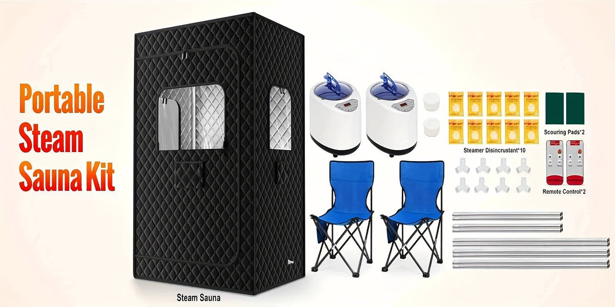 Double Person Sauna Tent 71x49x36in Extra Large 2-Person Steam Sauna Box for Home with 2 Steamers — image 15