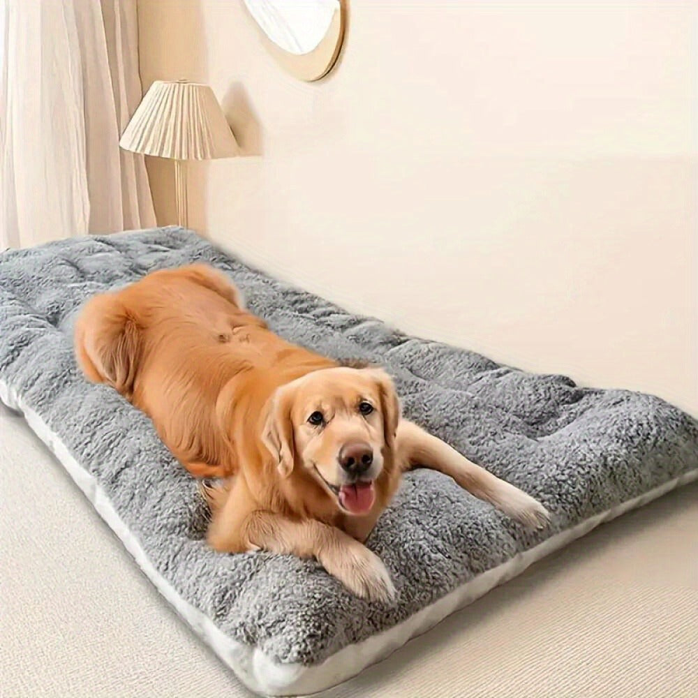 Rectangular Plush Dog Sofa Bed with Raised Bolsters, Gray L Checkout Option and Two-Surface Presentation — image 1