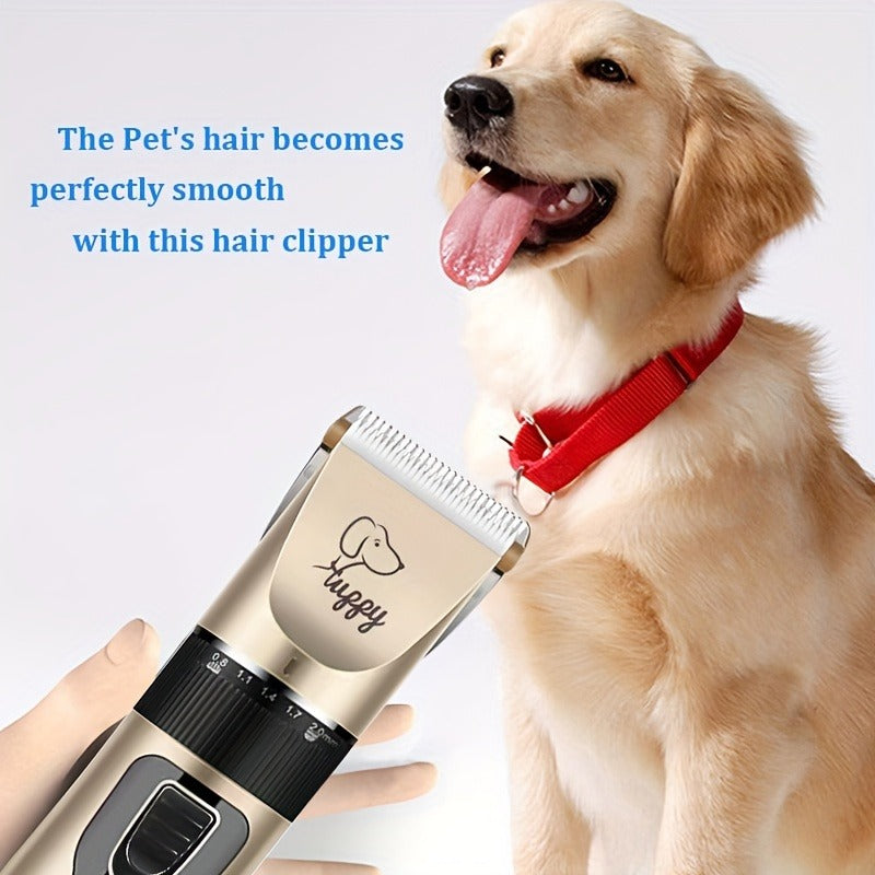 Pet Hair Clipper Kit with Five Guide Combs and Adjustable Blade — image 6