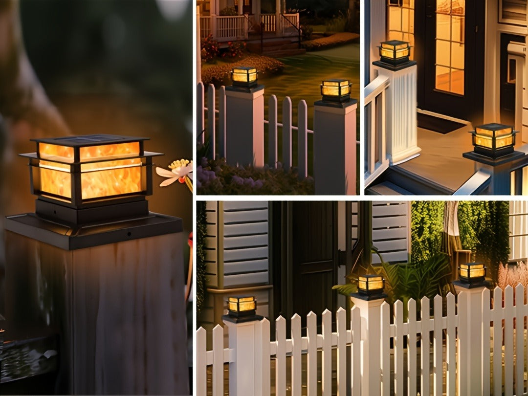 Six-Pack Solar Fence Post Cap Light Set for 4 x 4, 5 x 5 or 6 x 6 Posts with Amber Illumination — image 13