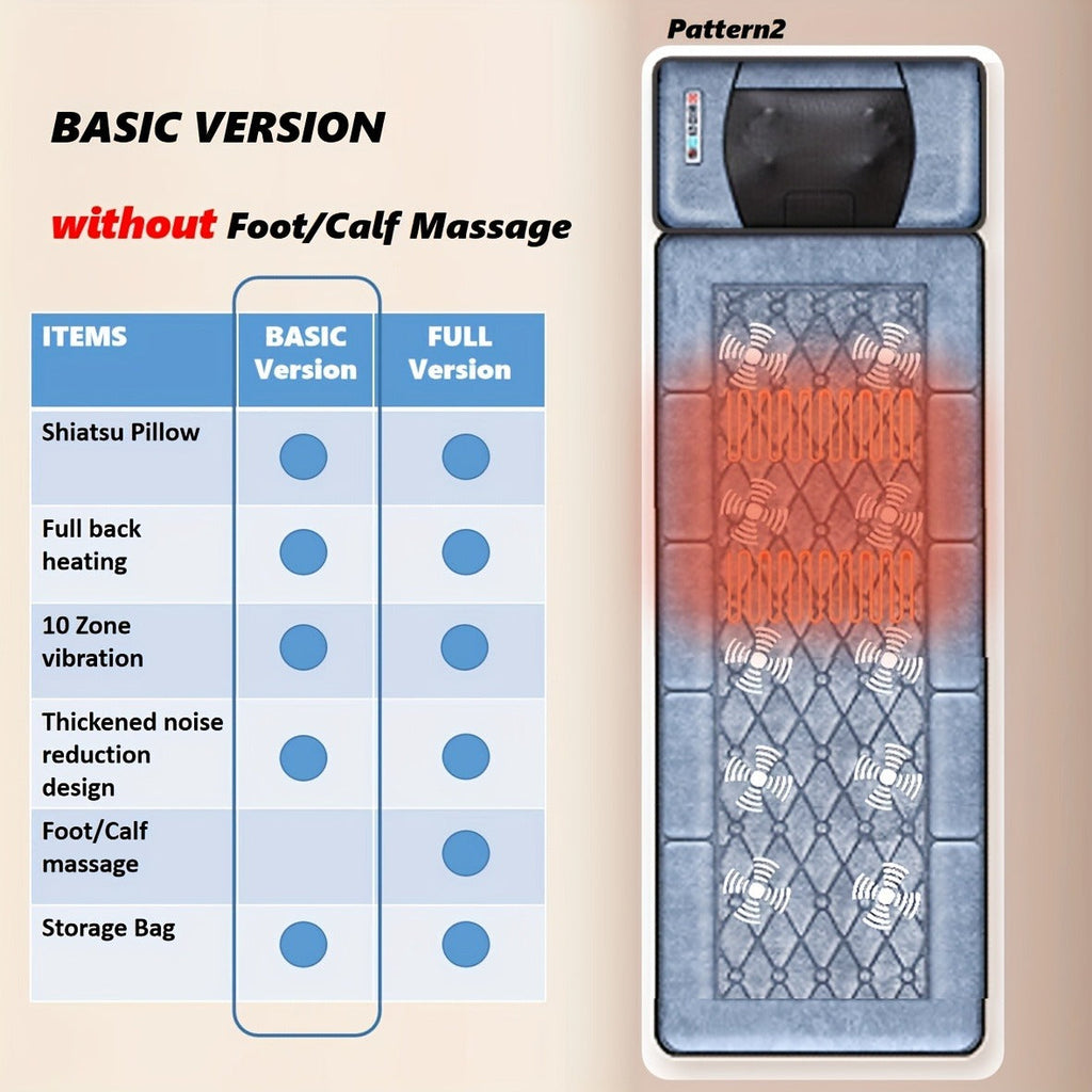 EMS Leg Massager Full Body Massage Pad 10-Zone Wave Vibration Kneading Pillow with Foot Calf Massager Hot Compress & Storage 