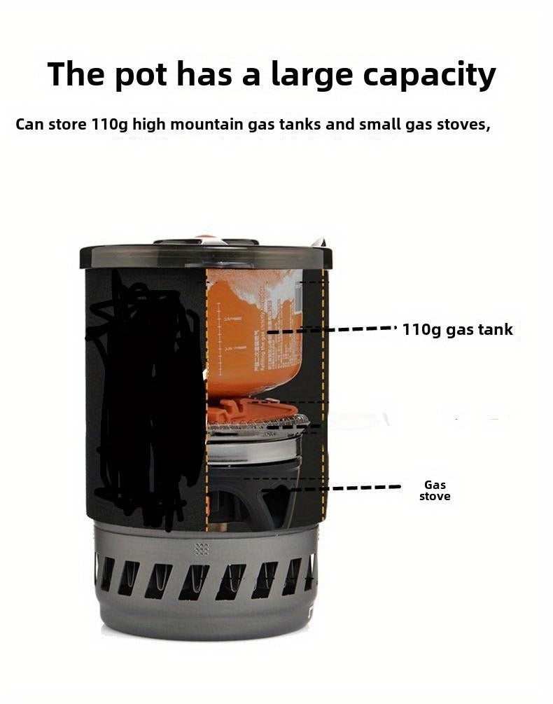 Camping Stove System 2pcs Set, Portable Propane Burner & Pot for Hiking Backpacking Outdoor Cooking — image 14
