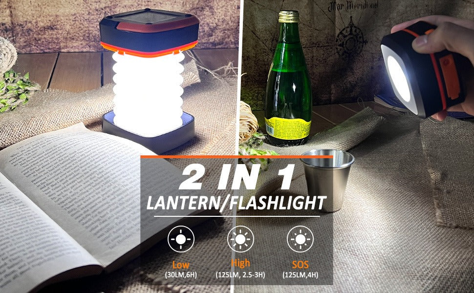 2-Pack Portable Folding Solar Camping Lantern, Mini USB Rechargeable, IPX4 for Indoor & Outdoor Camping — image 13