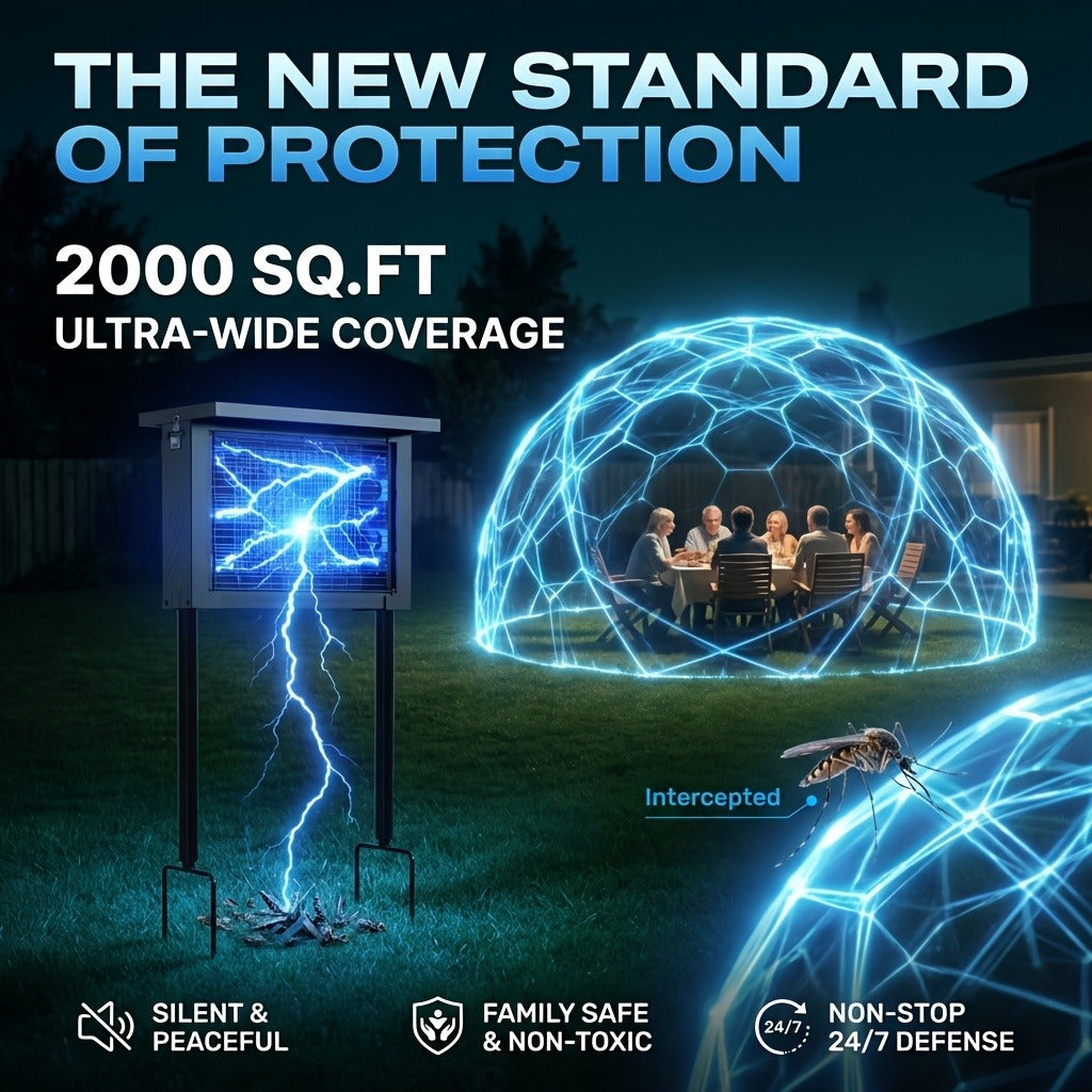 Rectangular Solar Bug Zapper with Blue Grid Light, Panel Top, Ground Stand and Hanging Chain in Black — image 12