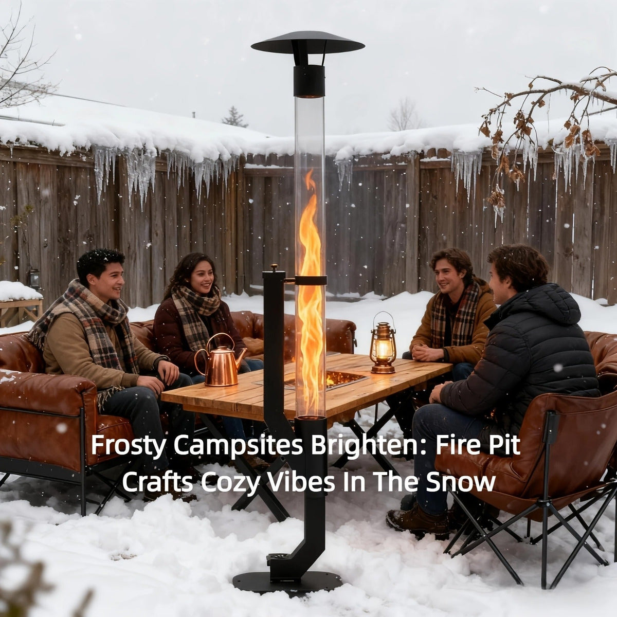Wood Pellet Patio Heater Portable Gravity Feed Rocket Stove with Glass Tube Flame, Smokeless Non-Electric Outdoor Fire Pit fo