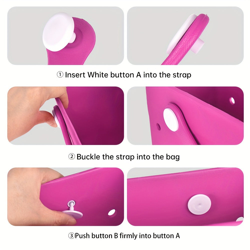 EVA Beach Bag for Women with Drainage Holes Waterproof Tote Bag Summer Outdoor Camping Shopping Travel Bag with Cute Decorati
