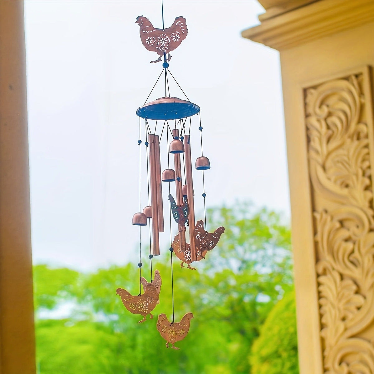Wind Chime Outdoor Chicken Farmhouse Decor – Aluminum Tube Soothing Sound Garden Porch Patio Hanging Ornament — image 14