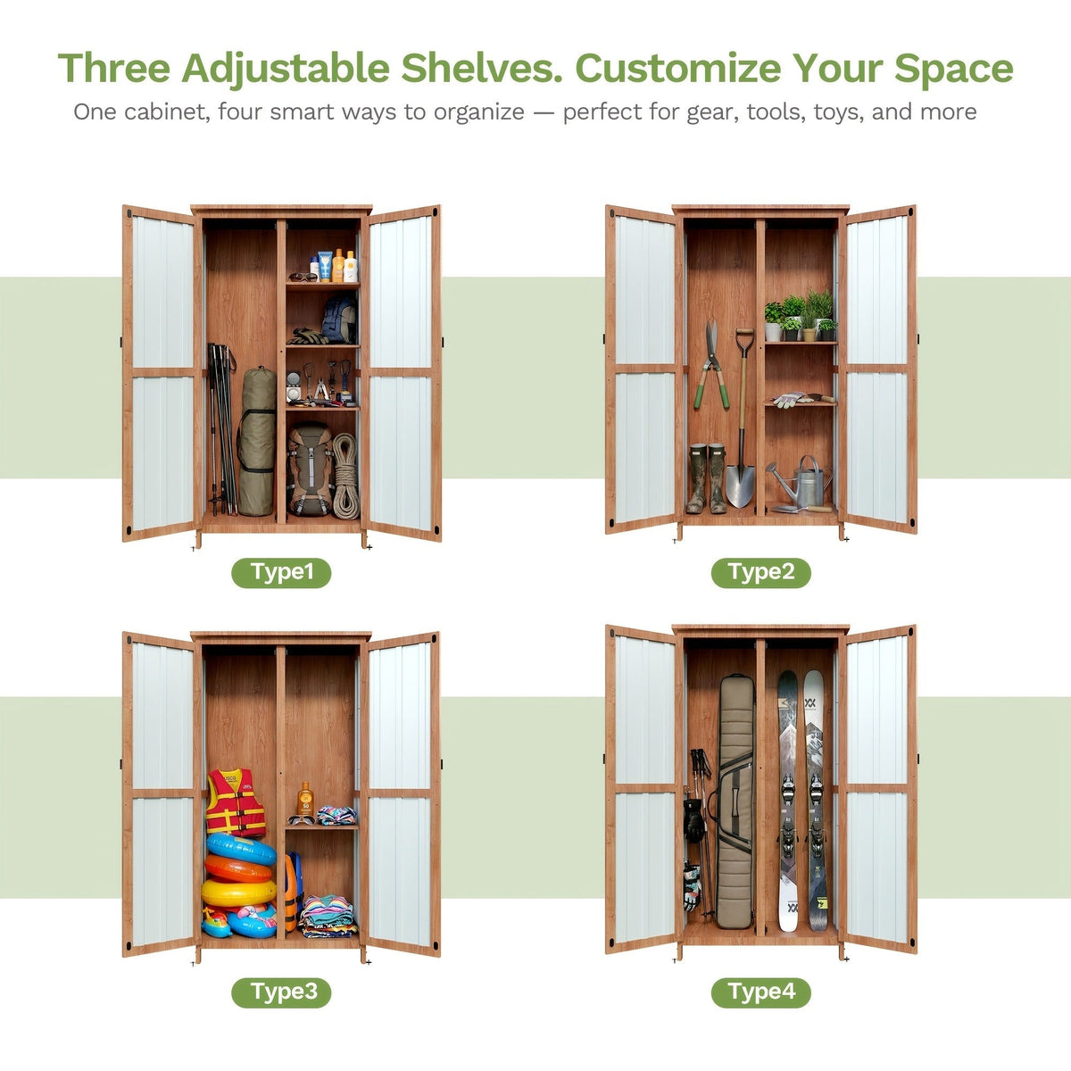 Metal Outdoor Storage Cabinets with Shelf-Equipped Tall or Low Models and 3 x 2 x 4.6 Ft Shed Option — image 13