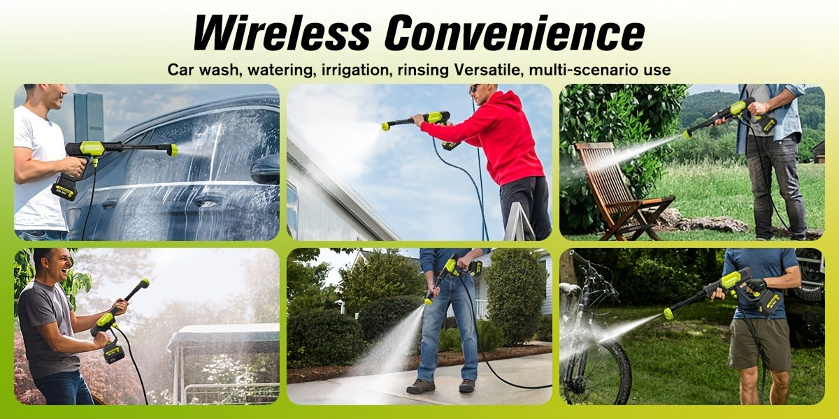 Cordless Pressure Washer Battery Powered Portable Car Wash Gun High Pressure Cleaner for Cars Yards for Garden, Patio and Yar