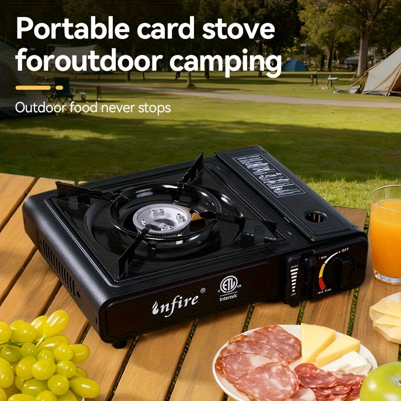 Black Single-Burner Butane Tabletop Camping Stove with Carrying Case, Adjustable Knob and US-Spec Option — image 14