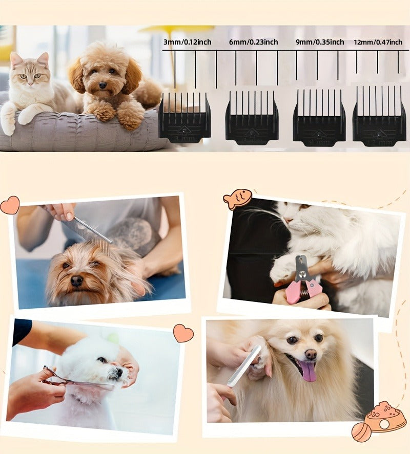 Pet Hair Clipper, USB-Rechargeable Cordless Trimmer with Adjustable Comb and Four Package Options — image 22