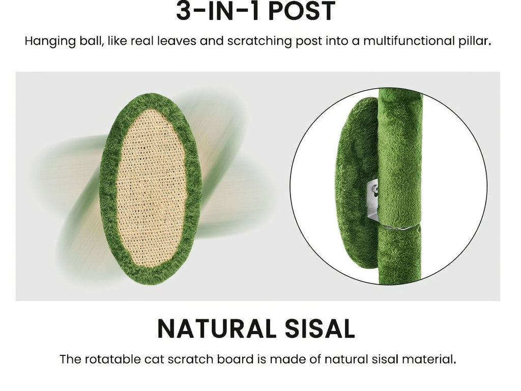55-Inch Plant-Style Cat Tree with Platforms, Round Pass-Through Perch, Hammock and Four Colors — image 5