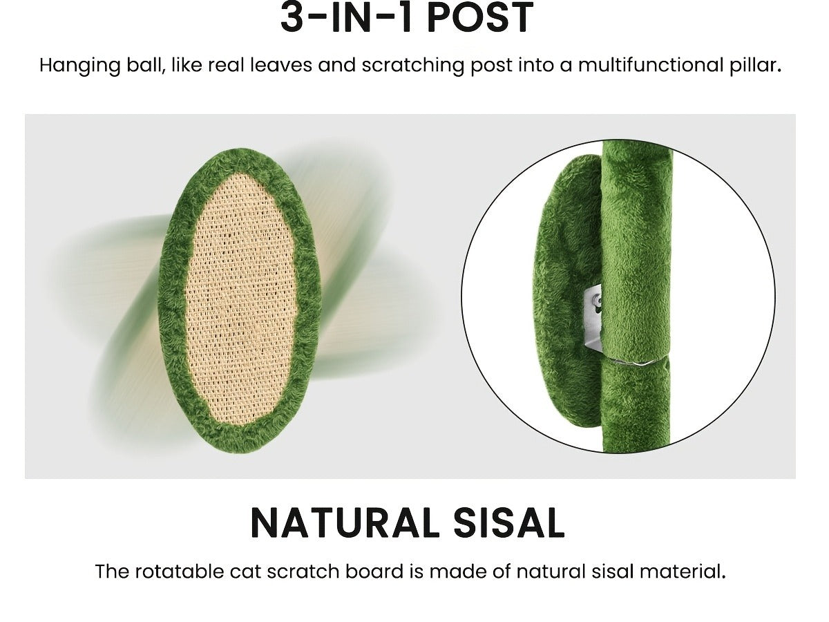 55-Inch Plant-Style Cat Tree with Platforms, Round Pass-Through Perch, Hammock and Four Colors — image 5