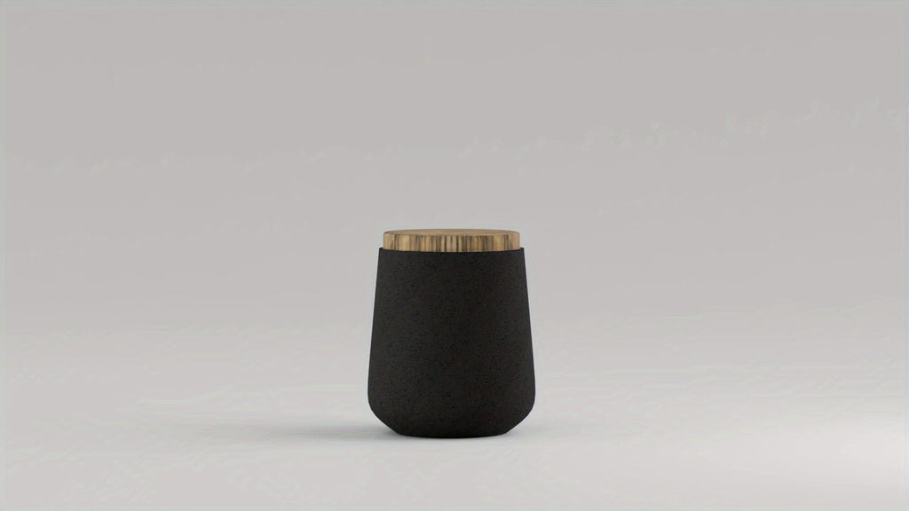 Outdoor Side Table 17-Inch Concrete Design with Wood-Look Top in Black, Hourglass and Compact Options — image 13