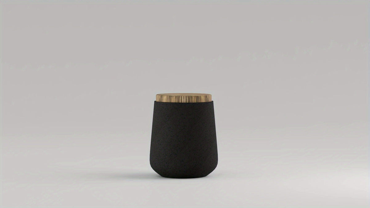 Outdoor Side Table 17-Inch Concrete Design with Wood-Look Top in Black, Hourglass and Compact Options — image 13