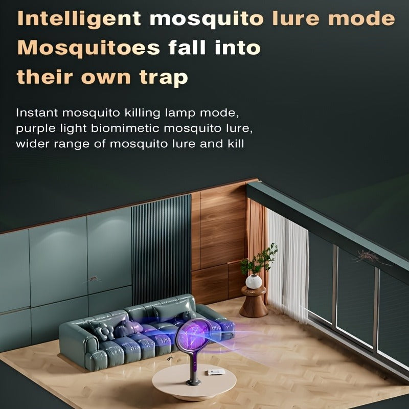 2-in-1 Mosquito Trap Lamp & Retractable Electric Fly Swatter Racket, USB Rechargeable Base — image 13