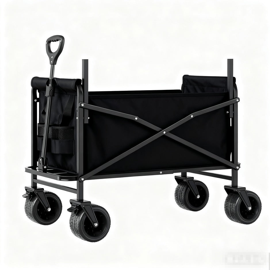 Foldable Utility Wagon Cart 550 lbs, Collapsible Outdoor Cart with Bench Seat & All-Terrain Wheels — image 15