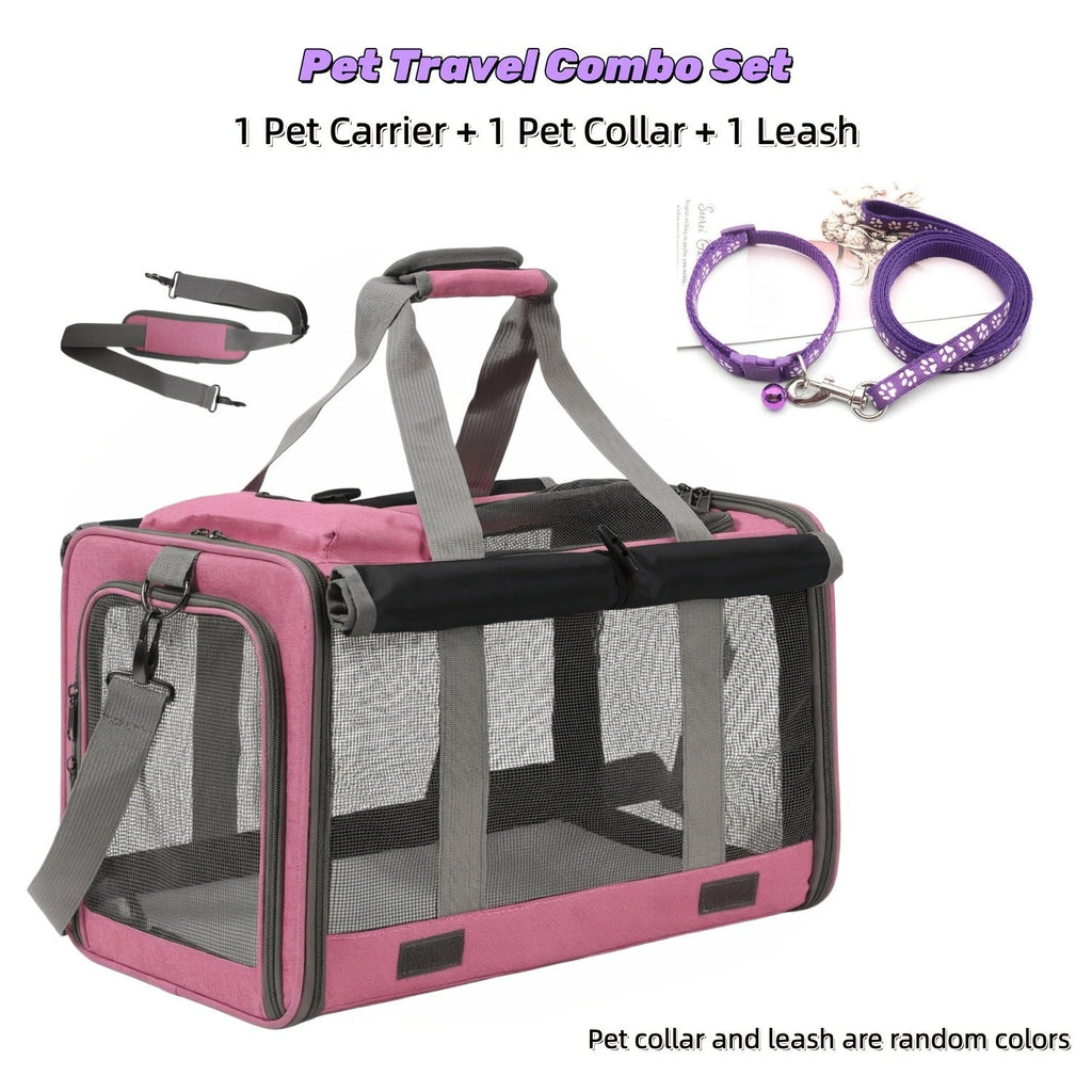 Soft-Sided Mesh-Panel Pet Carrier with Privacy Cover and Nine Color or Accessory Bundle Options — image 4