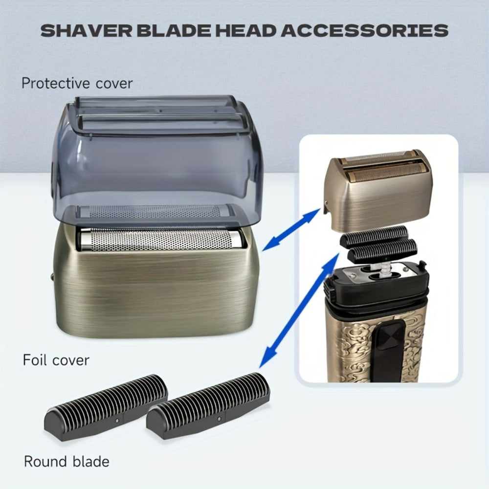 Cordless Electric Foil Shaver Grooming Kit for Men with Barber Shears Beard Mustache Trimmer Bald Head Razor Haircutting Set 
