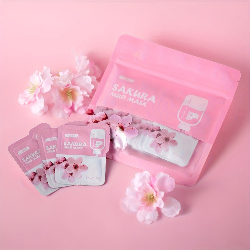 30-Piece Sakura Skincare Gift Set with Pink Face-Care Assortment, Mask Packets, Pouch and Routine Accessories — image 5