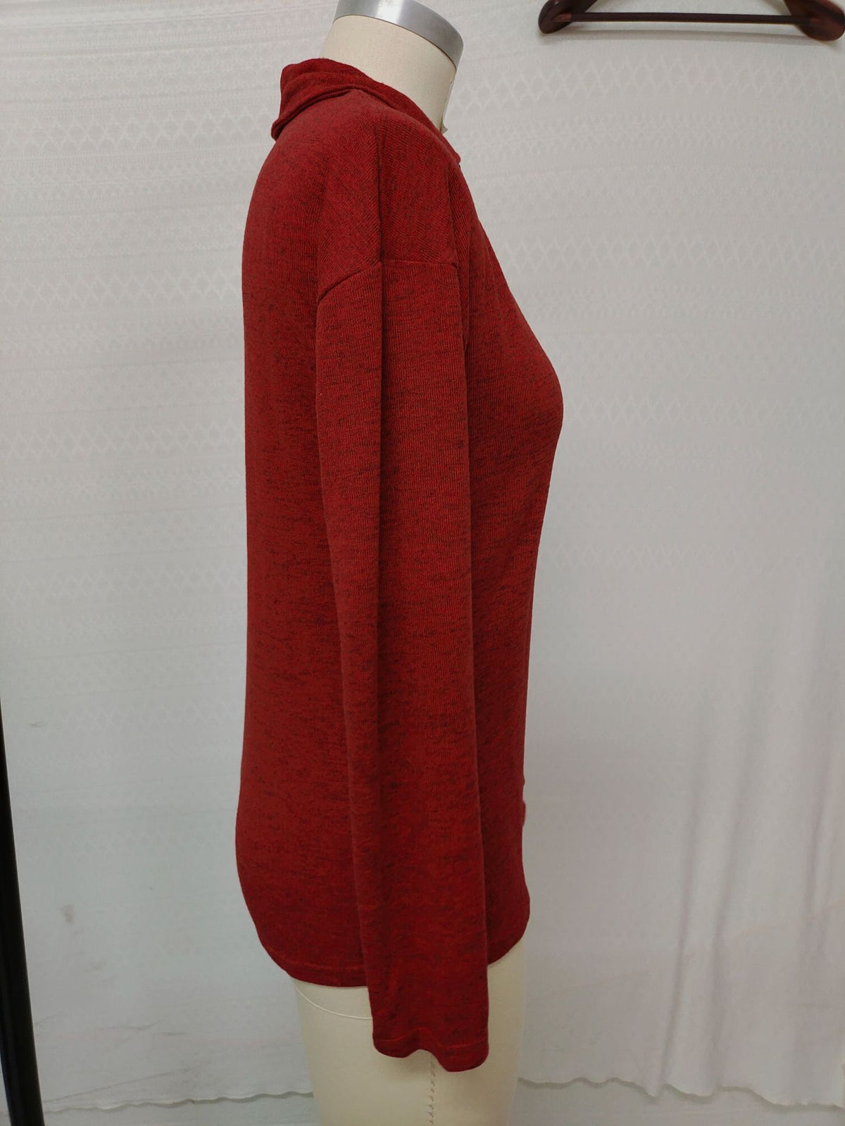 Fabric Lapel Zipper Casual Long Sleeve Women