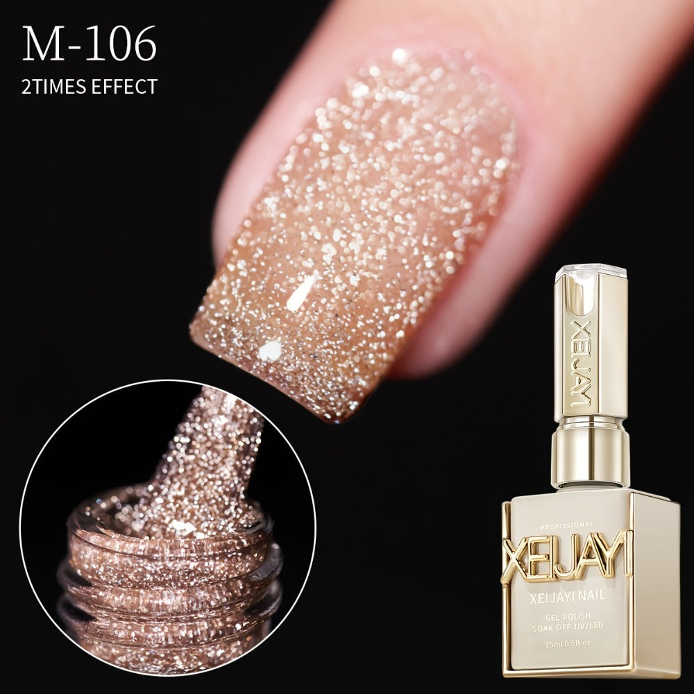 Gel Nail Polish 5-Color Broken-Stone Glitter Set in 0.51oz Bottles with Sparkling Finish and UV/LED Soak-Off Cure — image 16