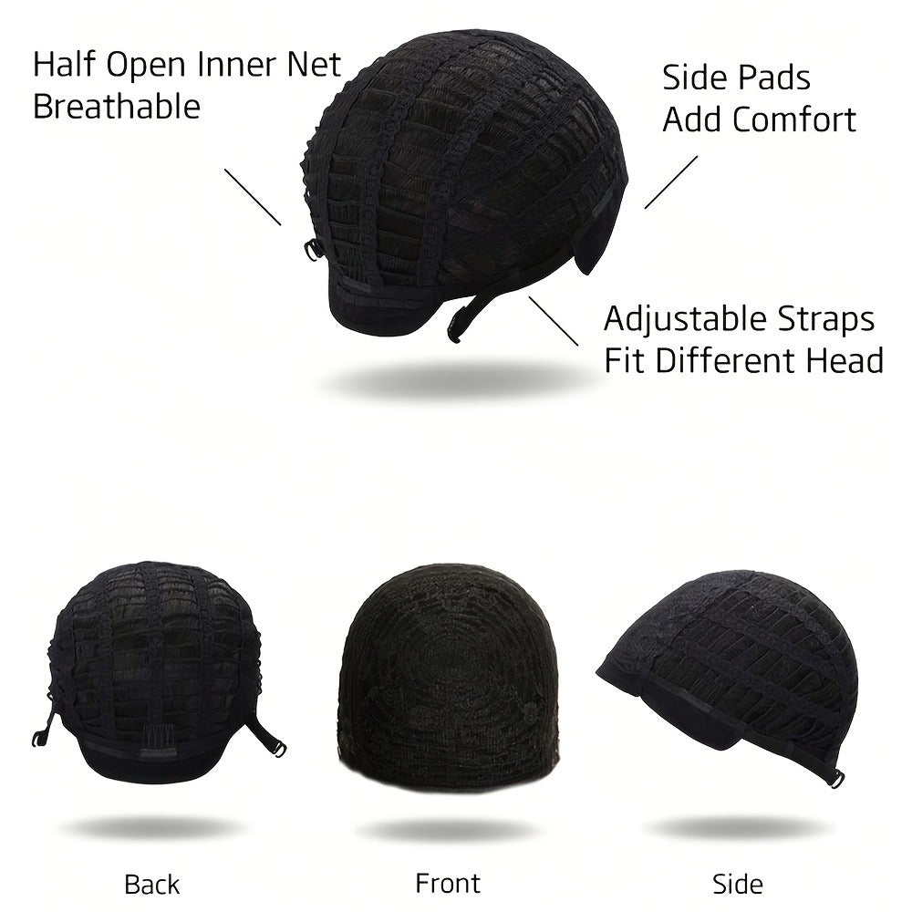 Synthetic Wig 16-Inch Black Straight Blunt Bob with Bangs, 180% Density and Rose Net Cap for Office Wear — image 7
