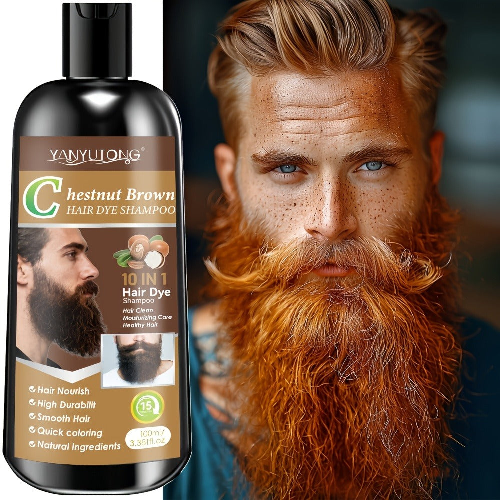 Color Shampoo for Beard & Hair, Natural Plant Dye Formula, Ammonia-Free Quick Gray Coverage — image 2