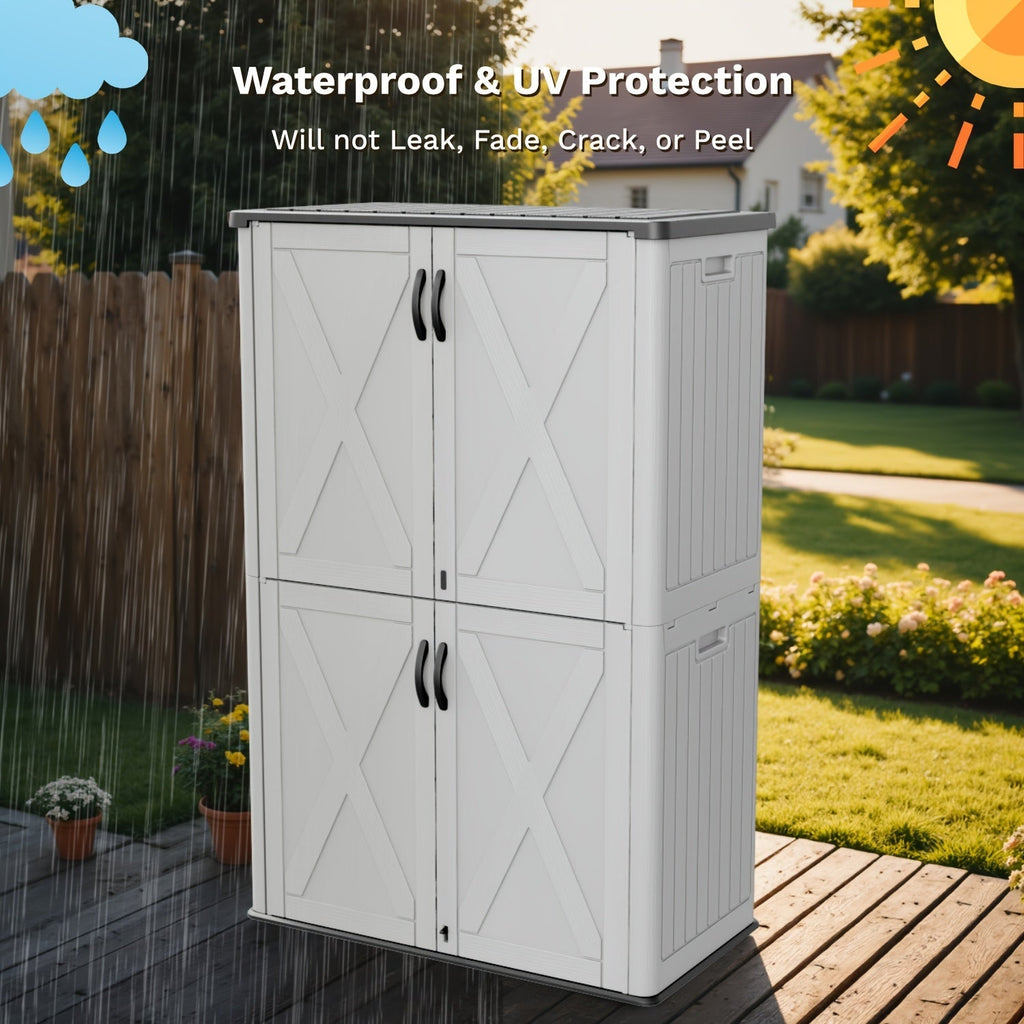 Resin Deck Box Lockable Outdoor Storage, for Garden, Patio and Yard Use, with the Listed Configuration — image 11