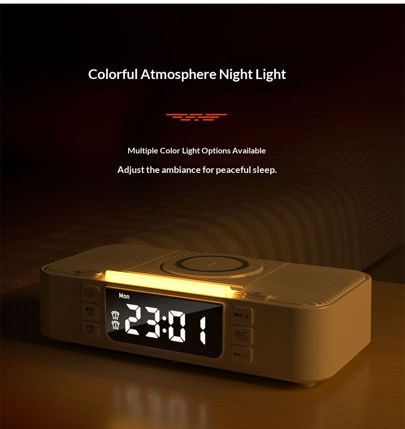 New Wireless Charging Ambient Night Light With Dual Bluetooth Speakers
