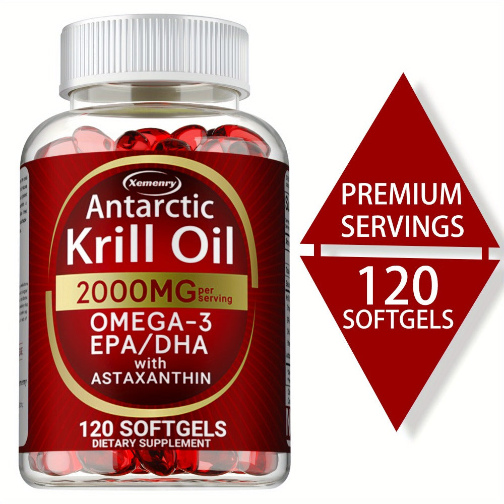 Antarctic Krill Oil 2000mg Softgels 120 Count with Astaxanthin EPA & DHA for Bath Time, Home Spa and Personal Care — image 9