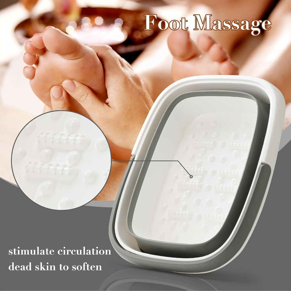 Foldable Foot Bath Tub Collapsible Foot Soak Basin 3.96 Gallon with Carry Handle Portable Pedicure Soaking Tub Space-Saving E