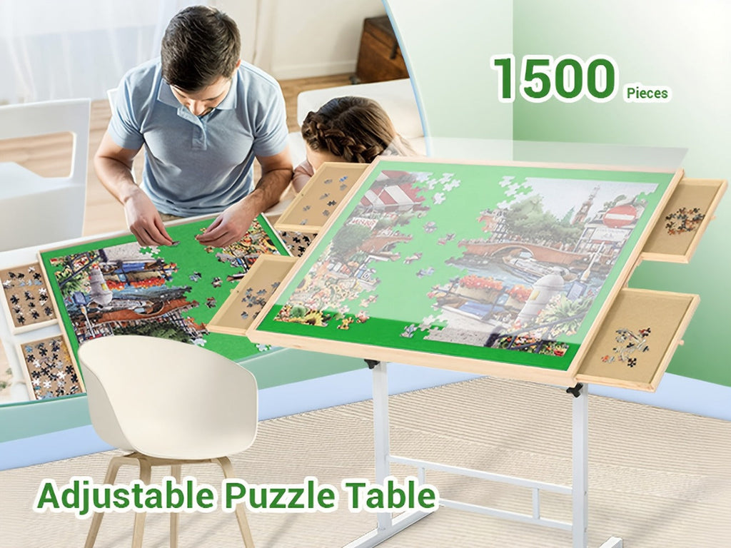 Puzzle Table in a 1500 Pieces Adjustable Angle and Height 4 Drawer Design with Metal Legs — image 7