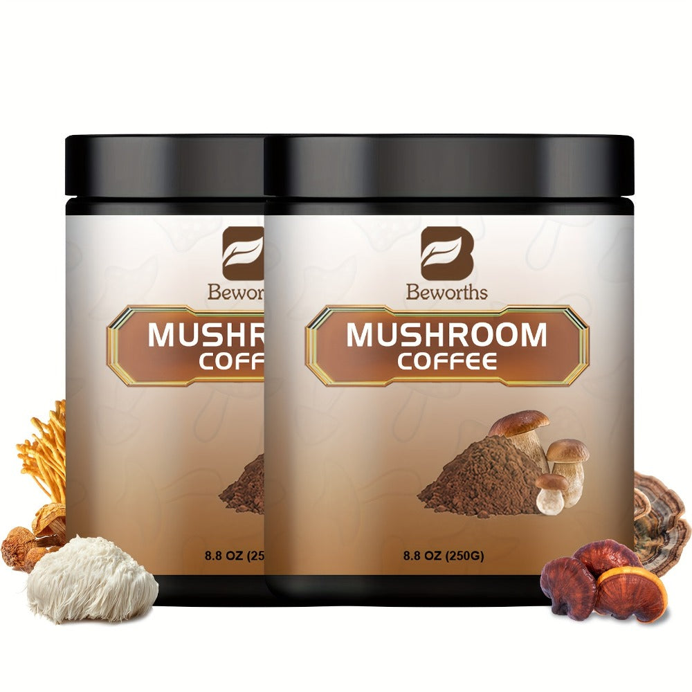 Mushroom Coffee Powder 500g with Reishi Cordyceps Lion's Mane Chaga & Turkey Tail for Bath Time, Home Spa and Personal Care —