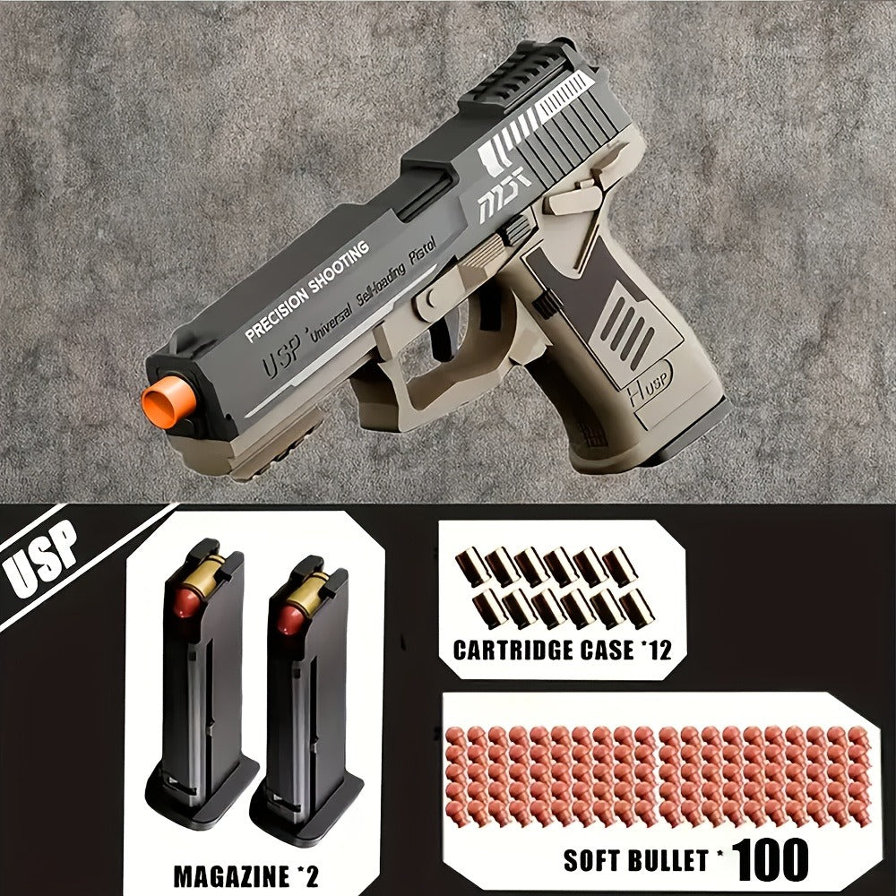 Bullet Toy Gun Pistol with Ejecting Shells & 100 Bullets, Semi- Rapid Fire Foam Blaster for Kids Boys Ages 6+ — image 6