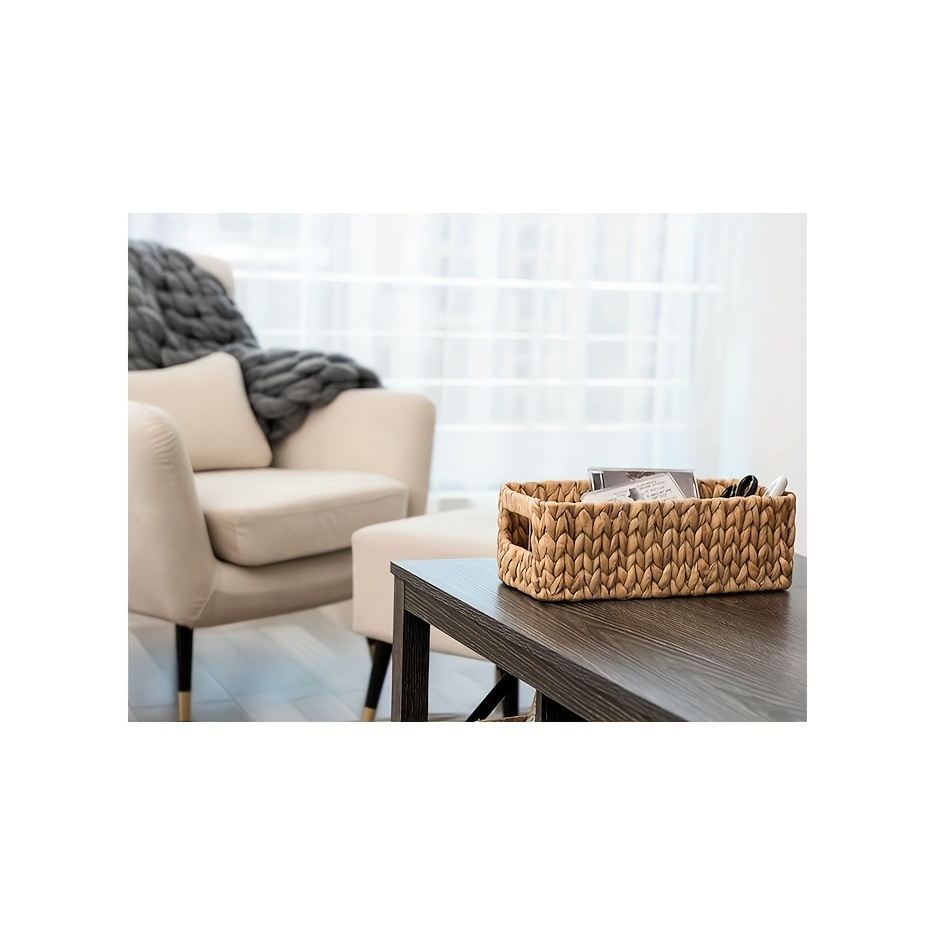 Storage Baskets, Seagrass and Water Hyacinth with Built-In Handles in Six Style Options with Material, Size and Pack Options 
