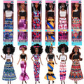 Six-Piece 11.5-Inch Fashion Doll Set with Curly-Hair Styles, Bohemian Outfits, Headbands and Jewelry — image 10